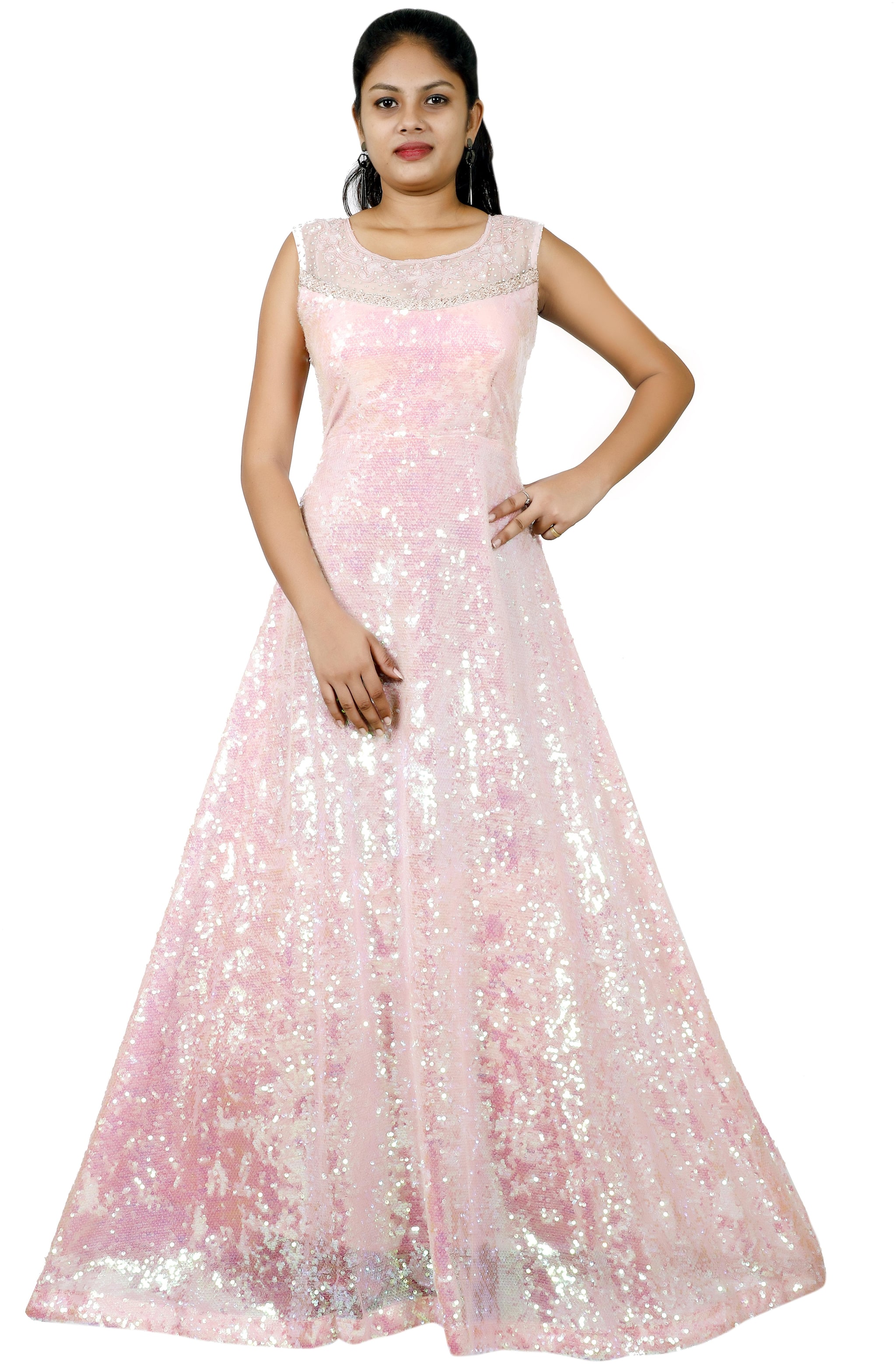 

PHB Wholesale Garments Polyester Regular fit Gown - Pink