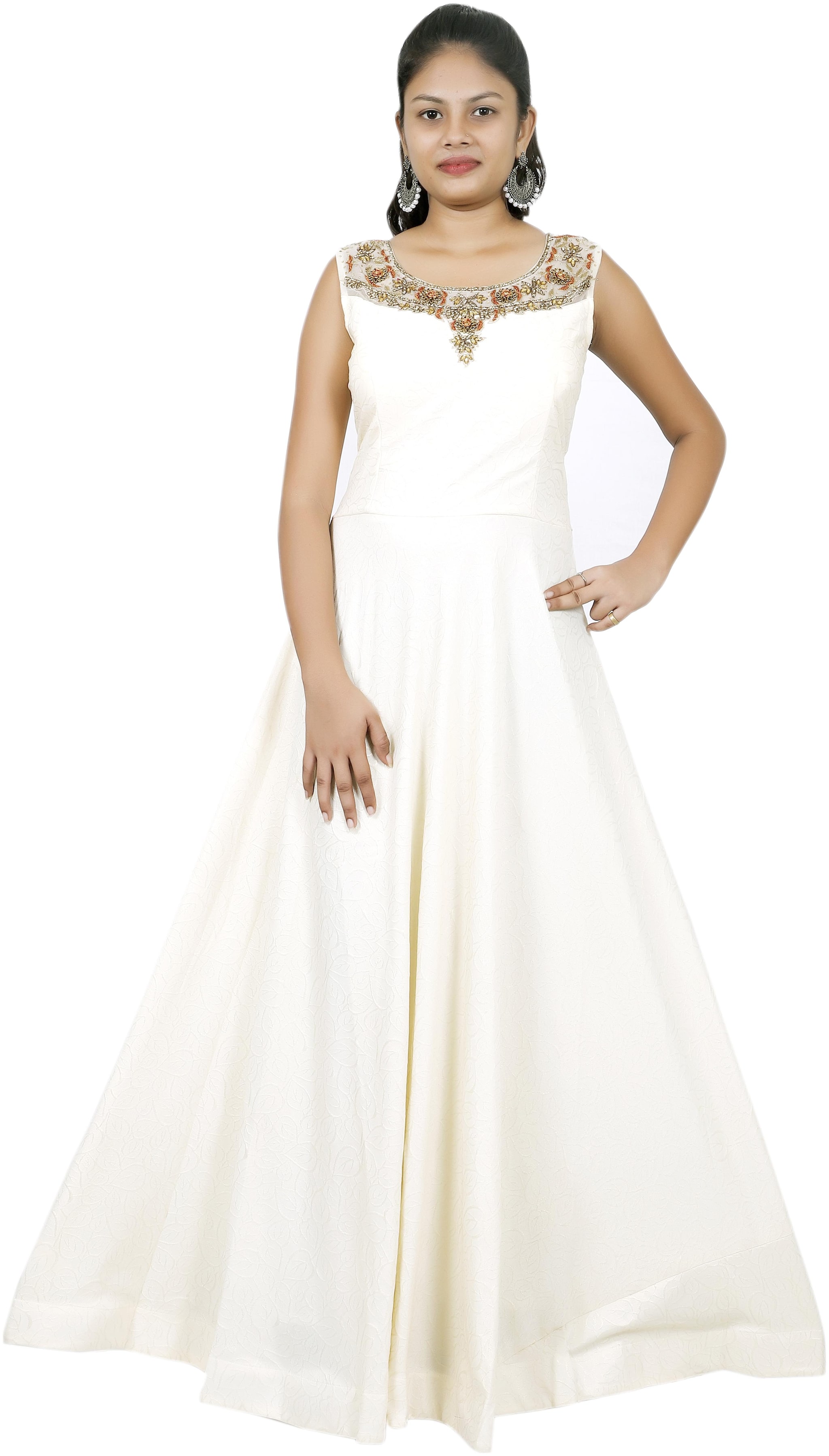 

PHB Wholesale Garments Polyester Regular fit Gown - White