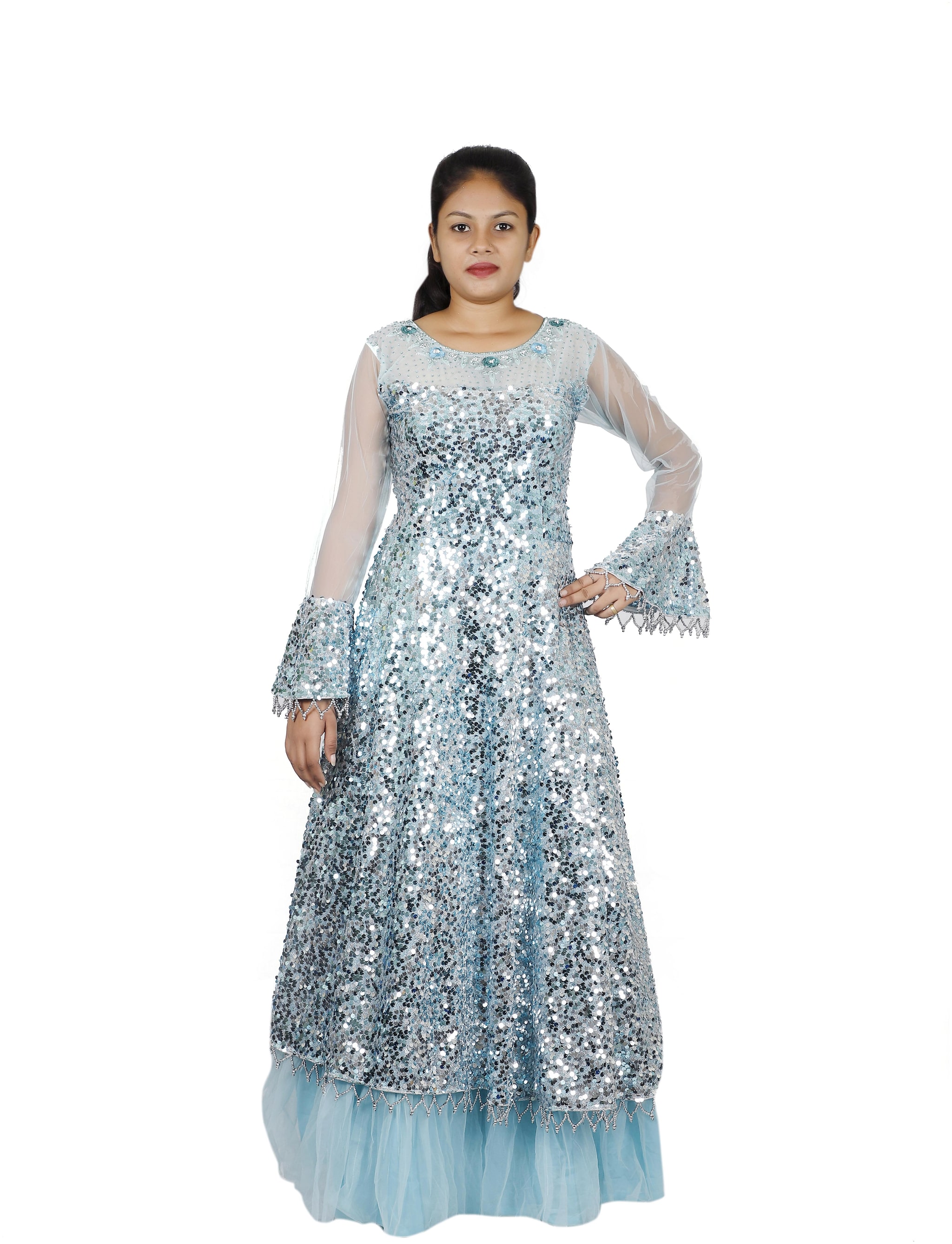 

PHB Wholesale Garments Polyester Regular fit Gown - Blue