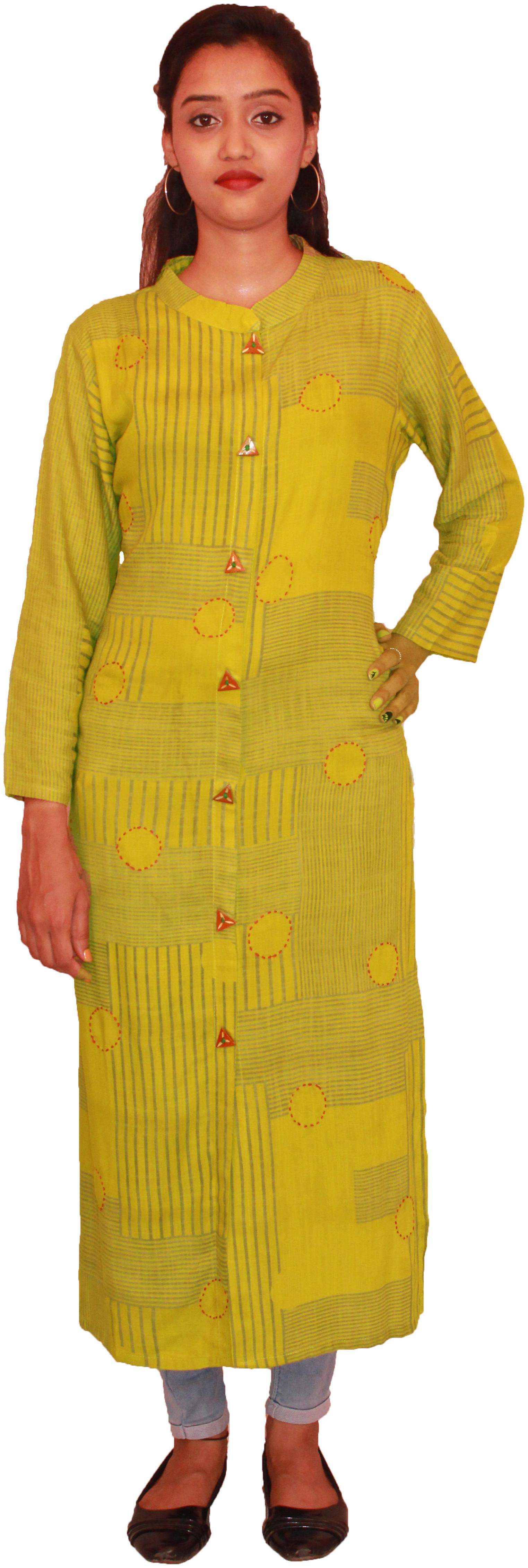 

PHB Wholesale Garments Women Green Printed Straight Kurti