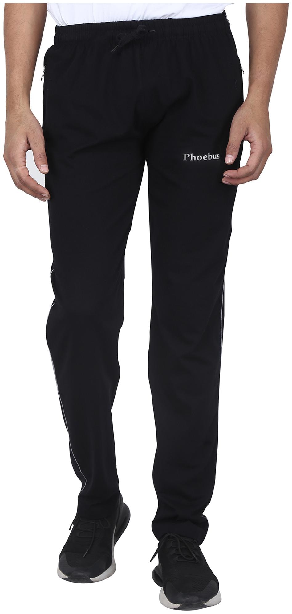 

Phoebus Men Black Solid Regular fit Track pants