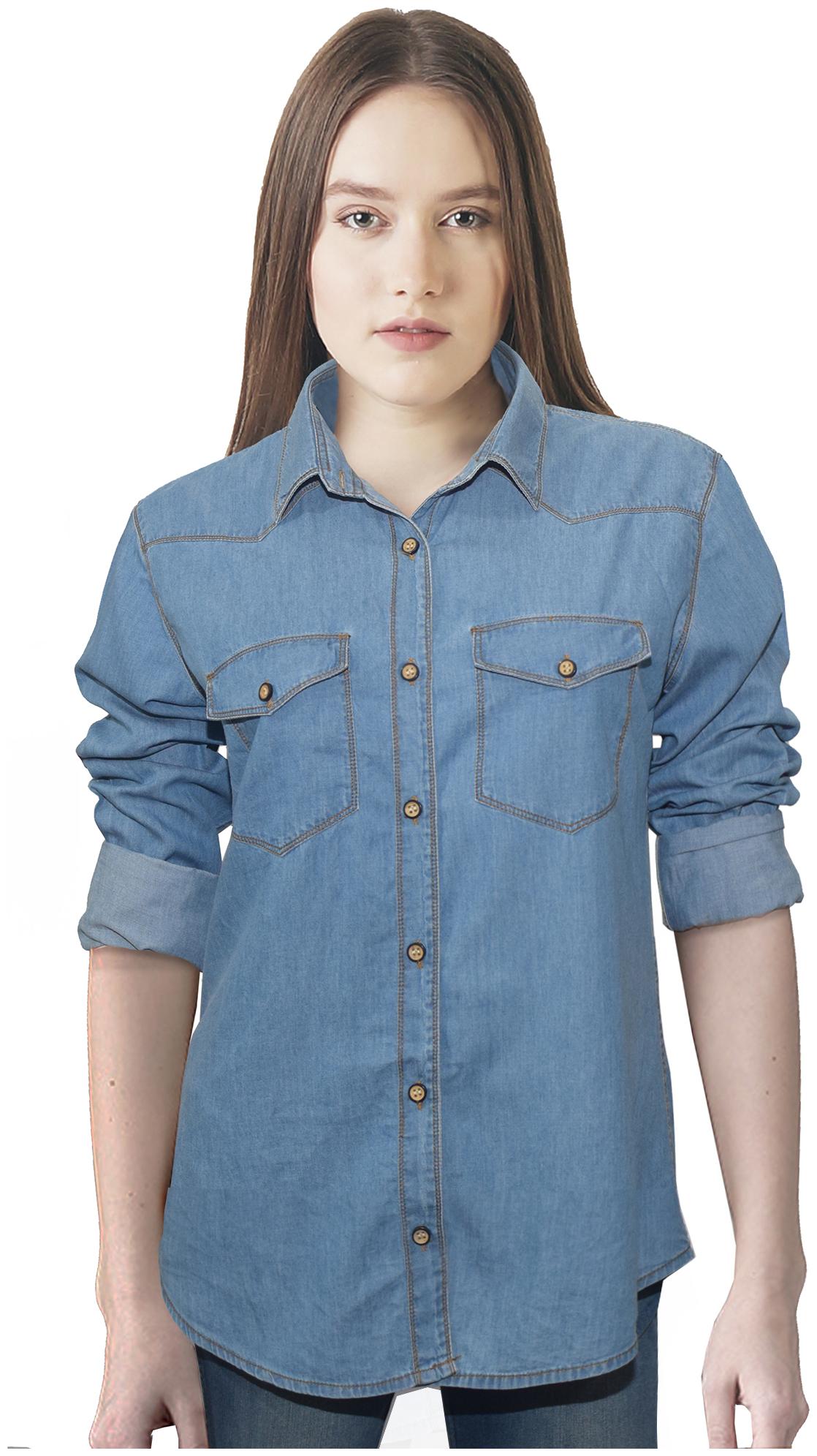 

PHOENIX DENIM Women Blue Solid Regular Fit Shirt