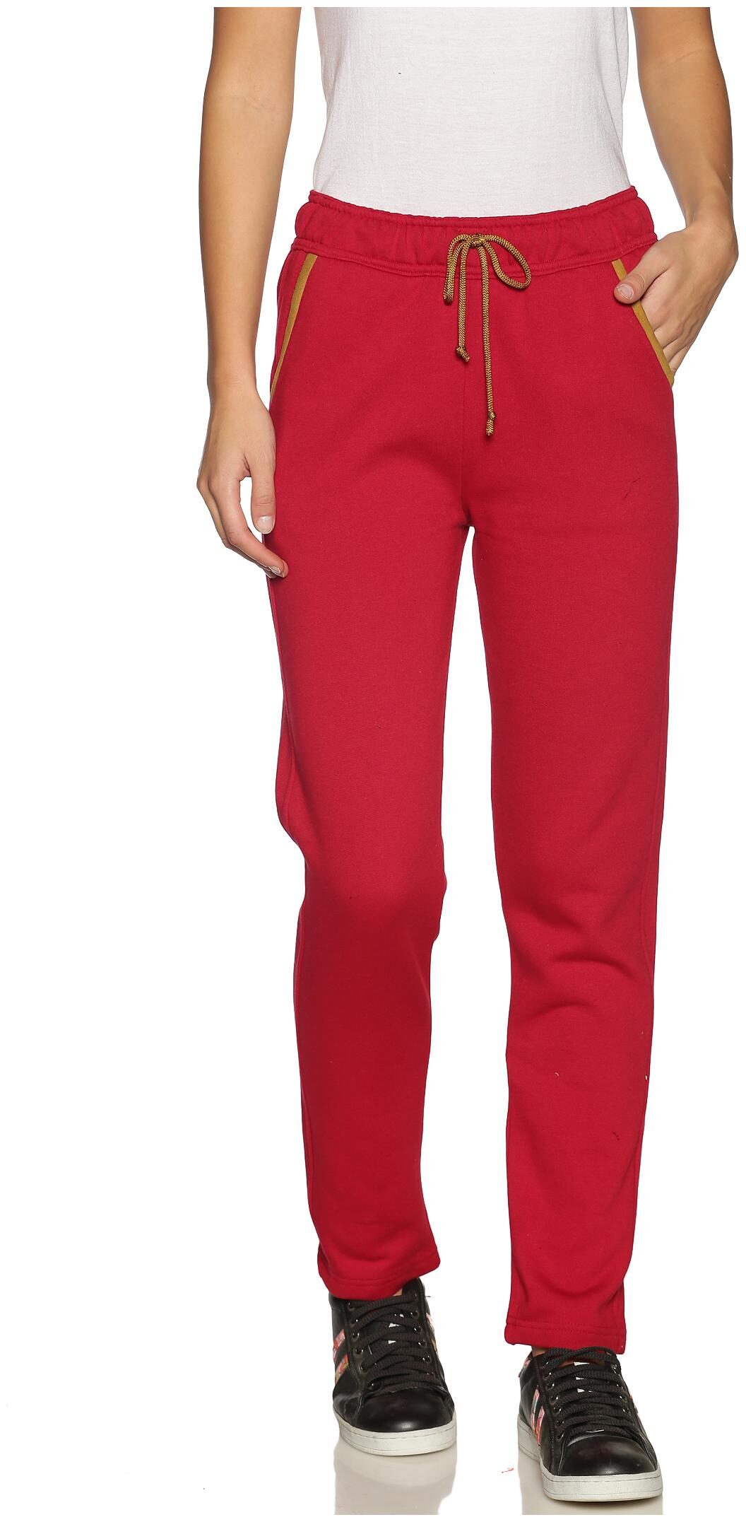 

PICOT Women Regular fit Blended Solid Track pants - Red