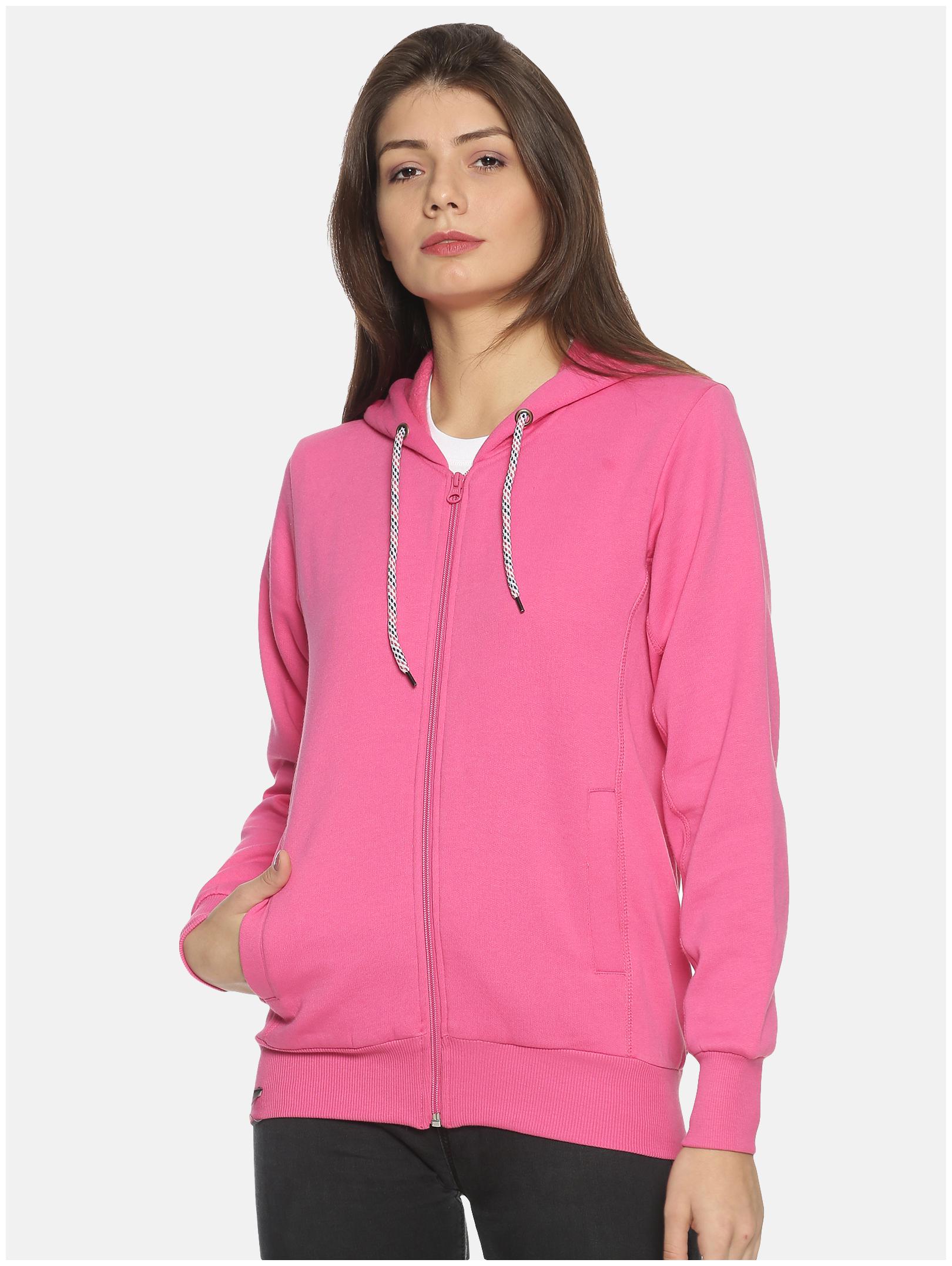 

PICOT Women Solid Hoodie - Pink