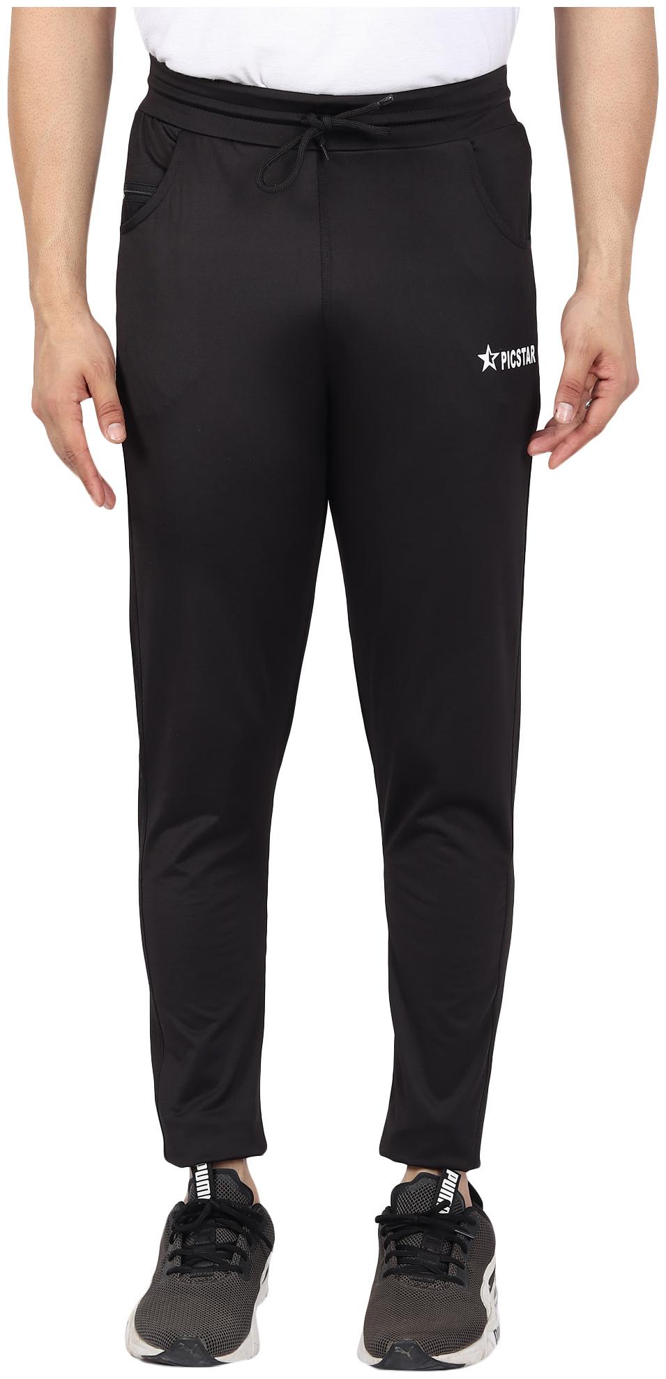 

PICSTAR Men Black Solid Regular fit Track pants