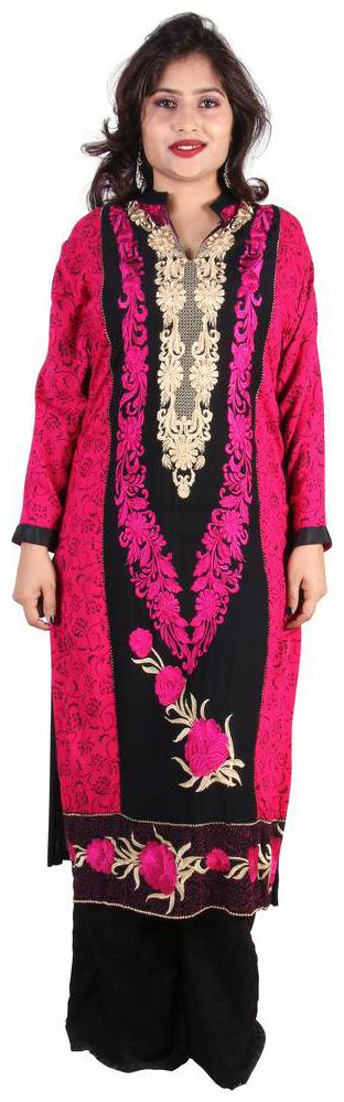 

ANAIRA FOR WOMAN Women Pink Embroidered Straight Kurta