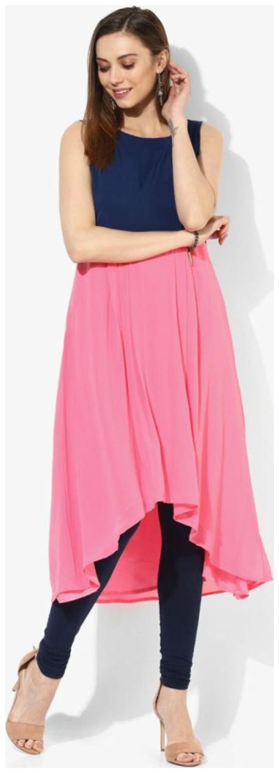 

ForeverYoung Women Pink Solid Assymetrical Kurta