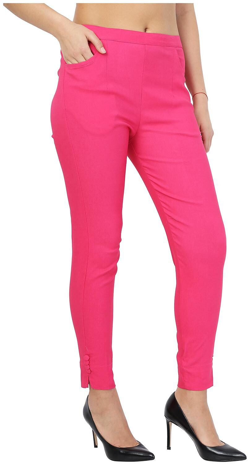 

ISTYLE CAN Women Pink Slim fit Regular pants