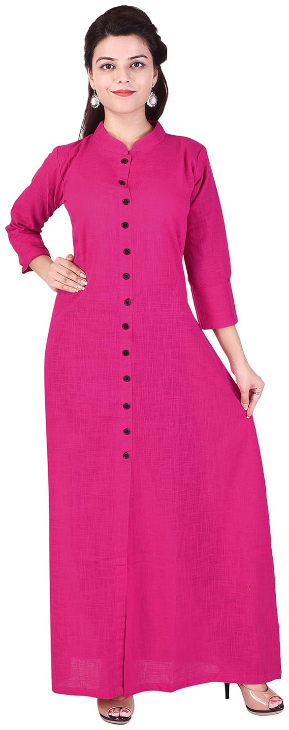 

pink cotton a-line kurta