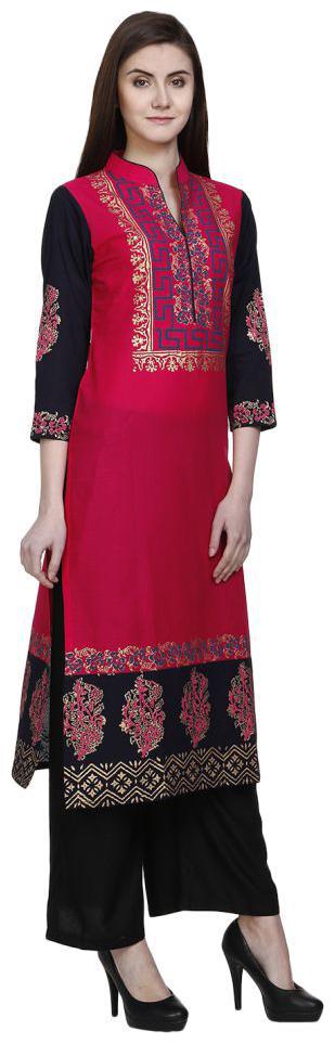 

pink cotton straight kurta