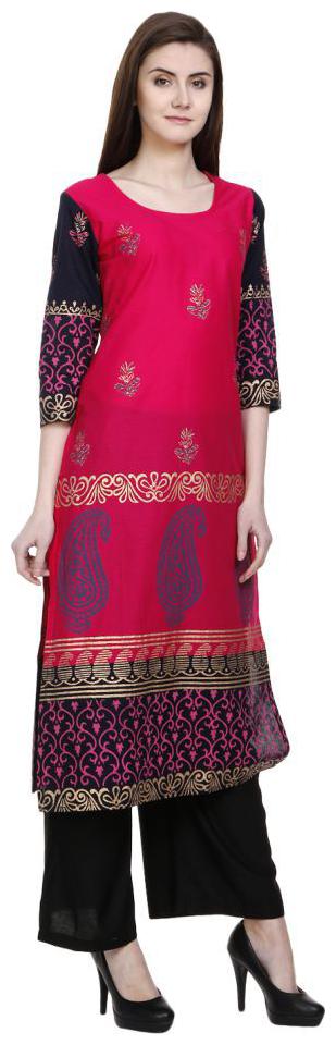 

pink cotton straight kurta