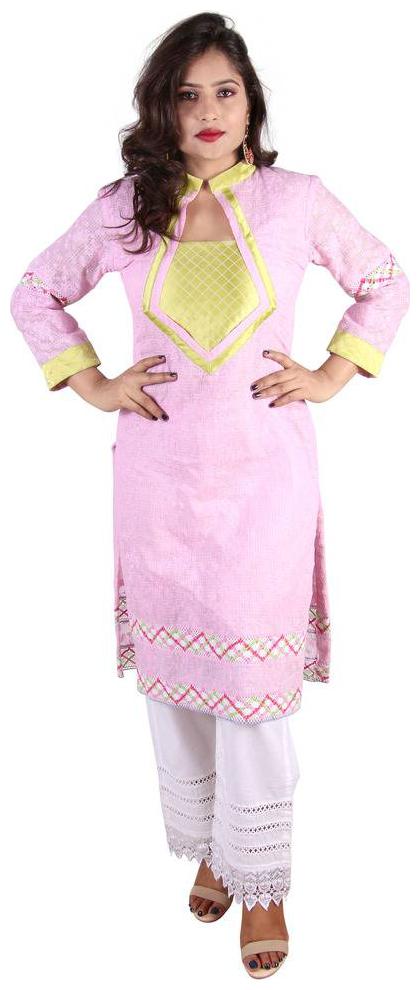 

ANAIRA FOR WOMAN Women Pink Embroidered Straight Kurta