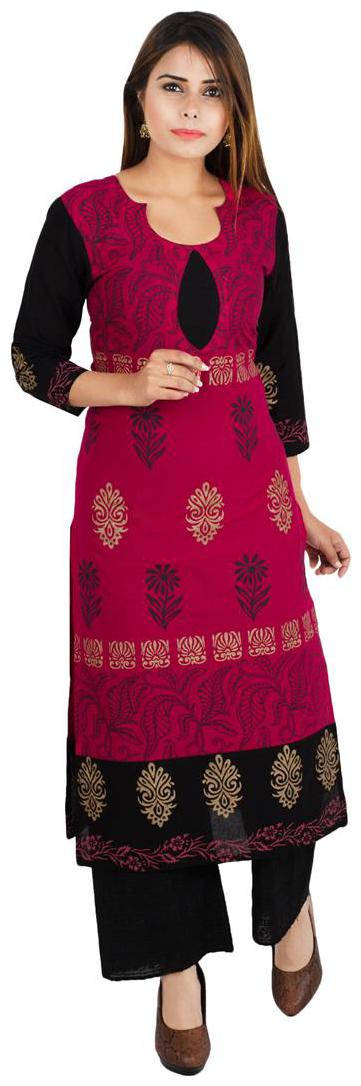 

Zoeyam s Women Pink Ethnic Motifs Straight Kurta