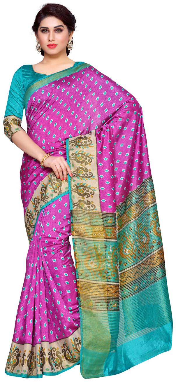 

Mimosa Pink Solid Universal Regular Saree With blouse