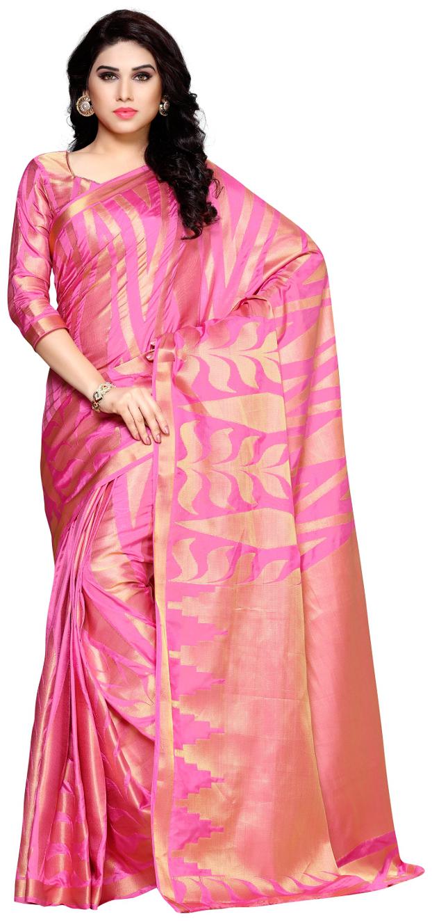 

Pink Silk Saree With Blouse