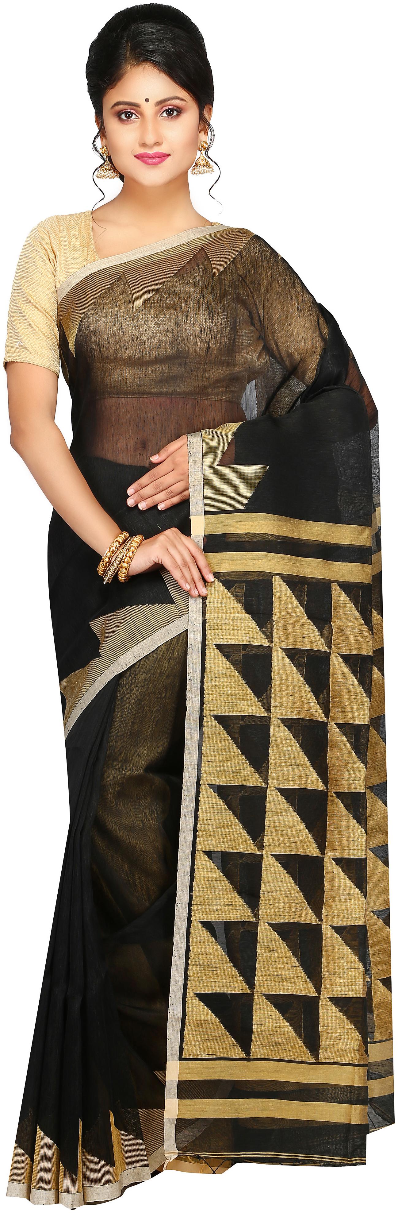 

PinkLoom handwovem Linen Saree