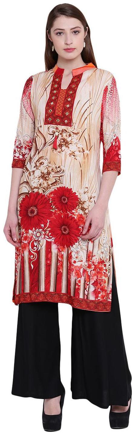 

PINKY PARI Women Multi Floral Straight Kurti