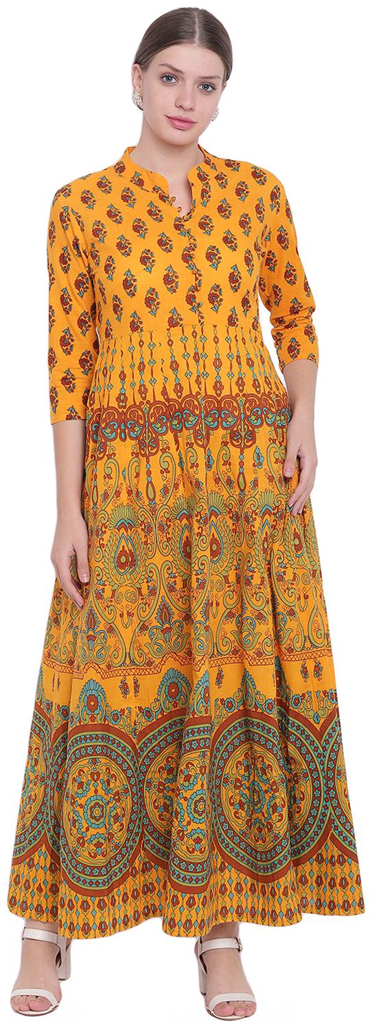 

PINKY PARI Women Yellow Printed Anarkali Kurta