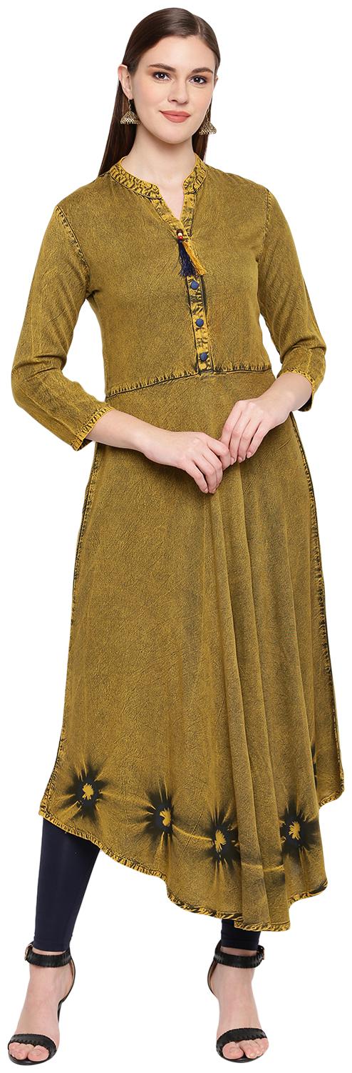 

PINKY PARI Women Yellow Solid Assymetrical Kurta