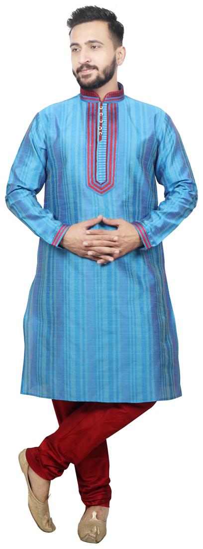 

Pintex Kurta with pyjamas For Men - Turquoise