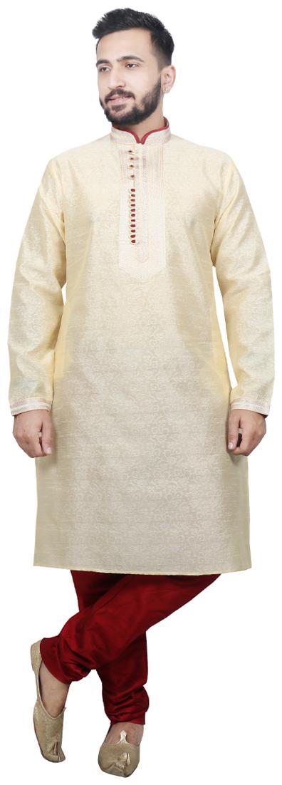 

Pintex Kurta with pyjamas For Men - Beige