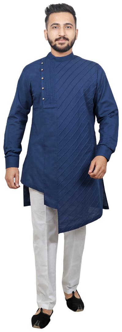 

Pintex Kurta with pyjamas For Men - Blue