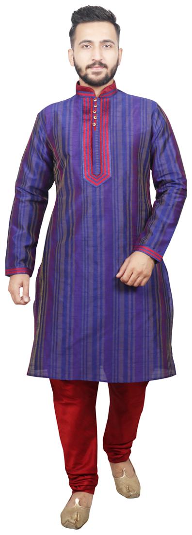 

Pintex Kurta with pyjamas For Men - Blue