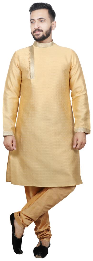 

Pintex Kurta with pyjamas For Men - Gold
