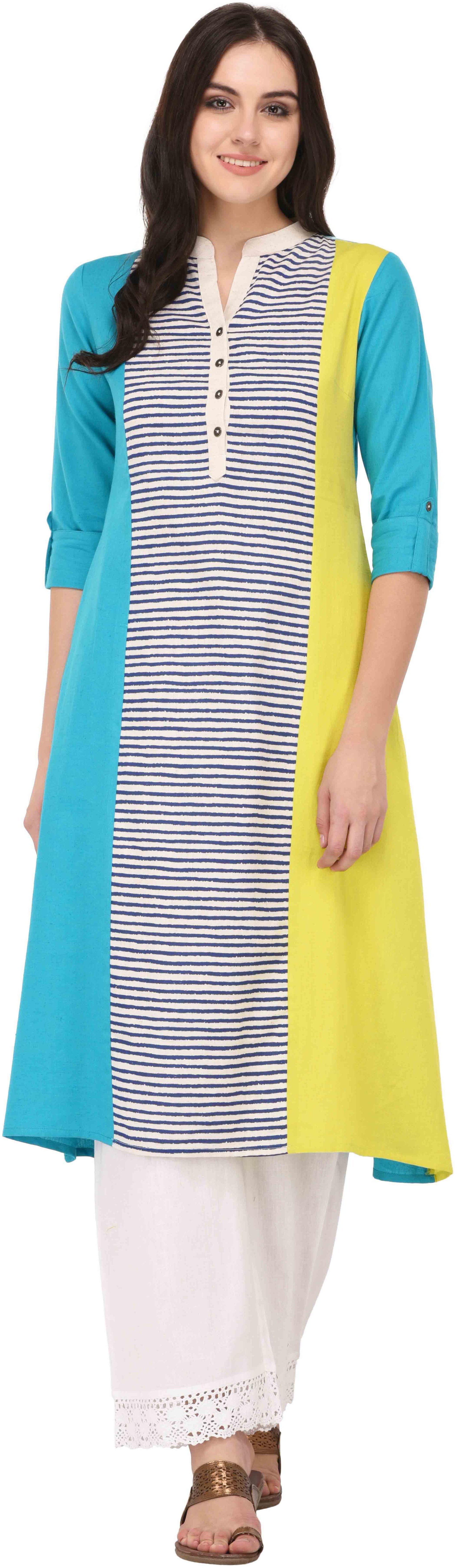 

Pistaa Women Viscose Solid Frock Anarkali Kurta Multi