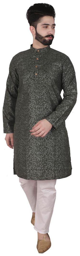 

P K GARMENTS Green Printed Kurta and Pyjamas