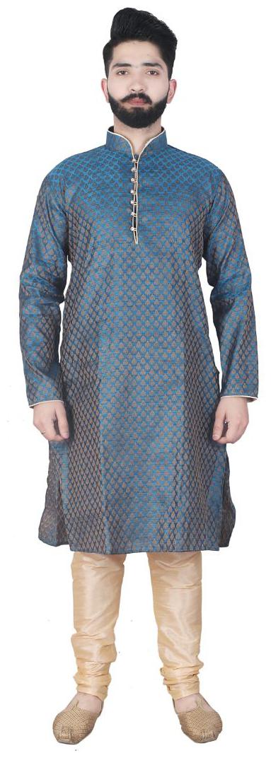 

P K GARMENTS Blue Printed Kurta and Pyjamas