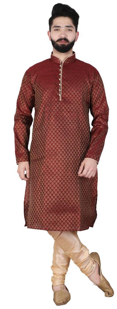 

P K GARMENTS Maroon Printed Kurta and Pyjamas