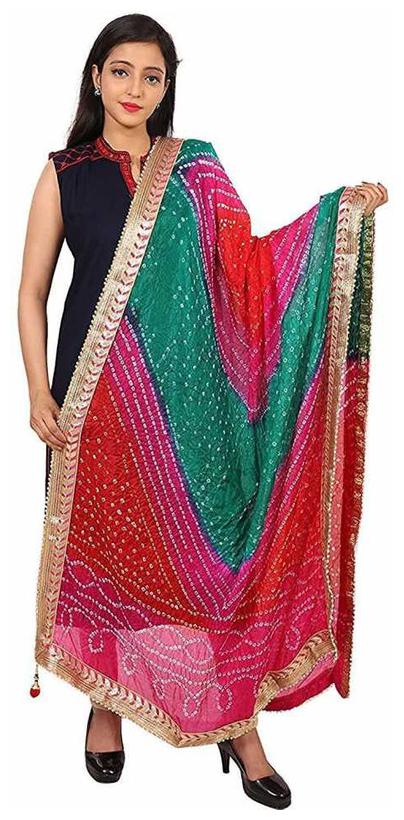 

PK Hub Silk Bandhani Multi Color Dupatta