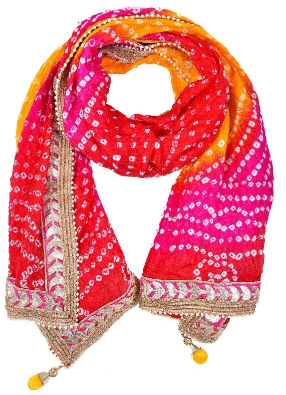 

PK Hub Silk Bandhani Multi Color Dupatta