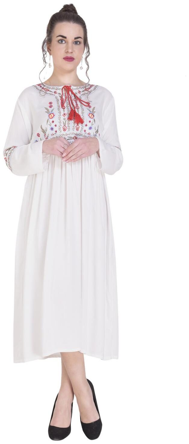 

pkyenterprises White Solid A-line dress
