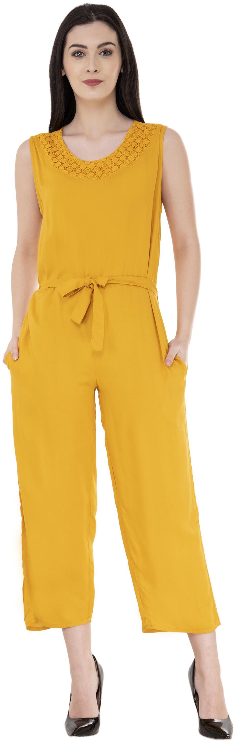 

pkyenterprises Solid Jumpsuit - Yellow
