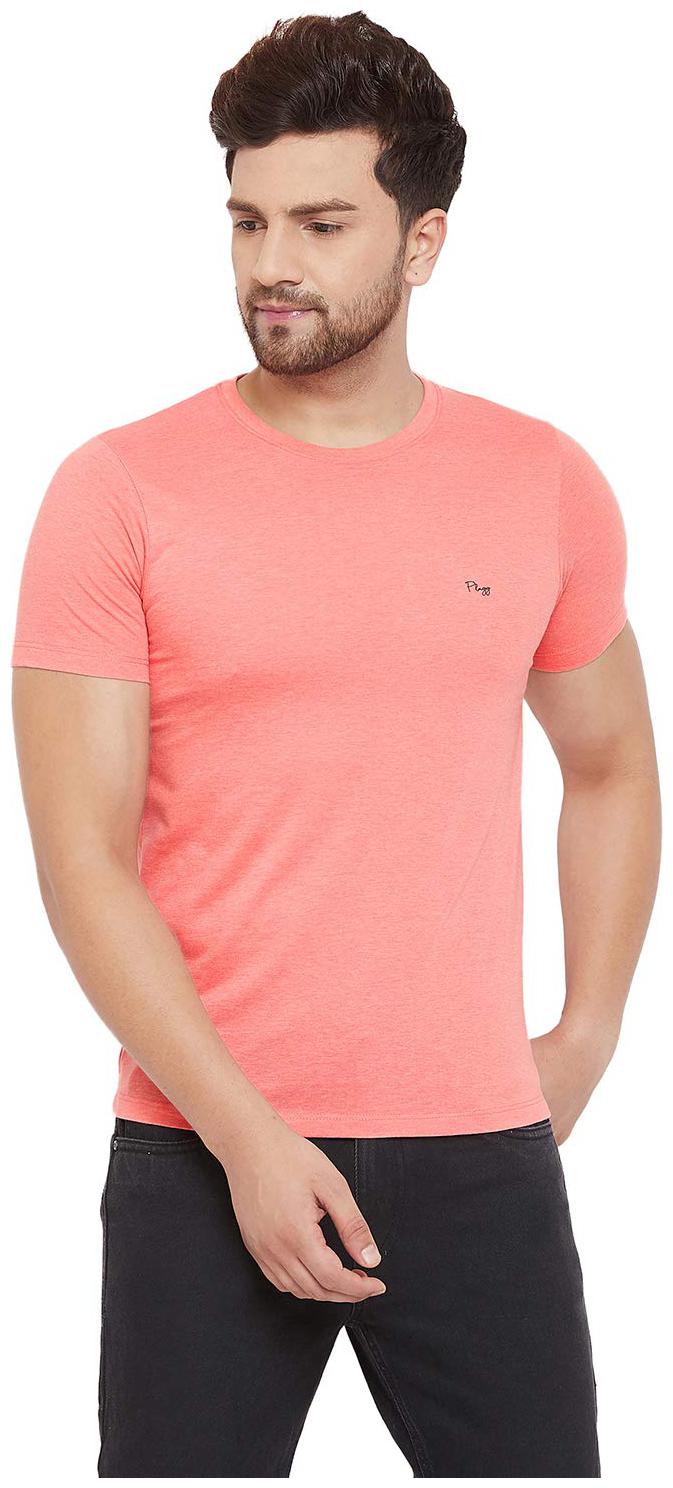 

PLAGG Men Peach Regular fit Cotton Round neck T-Shirt - Pack Of 1