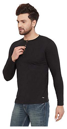 

PLAGG Men Black Regular fit Cotton Henley neck T-Shirt - Pack Of 1