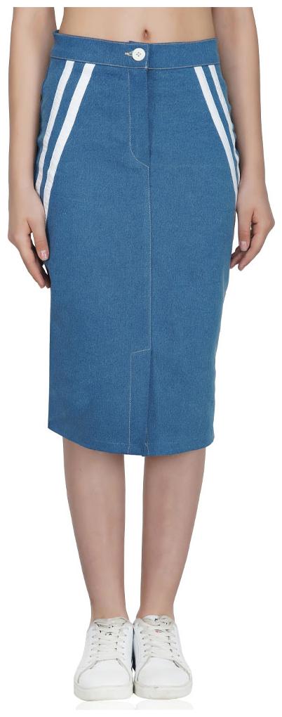 

PlanningArt Solid Pencil skirt Midi Skirt - Blue