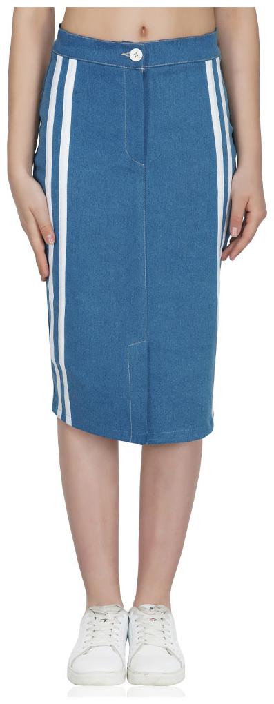 

PlanningArt Solid Pencil skirt Midi Skirt - Blue