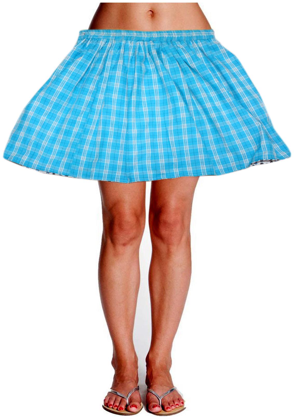 

POLKA Solid A-line skirt Mini Skirt - Blue