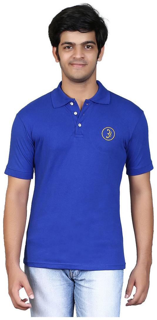 

BONBINO Men Blue Regular fit Cotton Polo collar T-Shirt - Pack Of 1