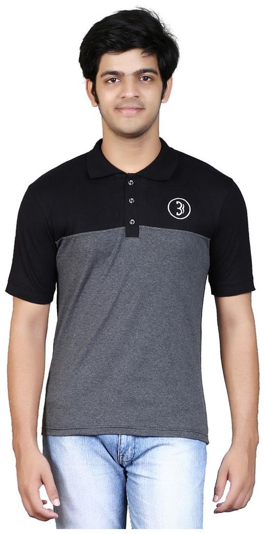 

BONBINO Men Black Regular fit Cotton Polo collar T-Shirt - Pack Of 1