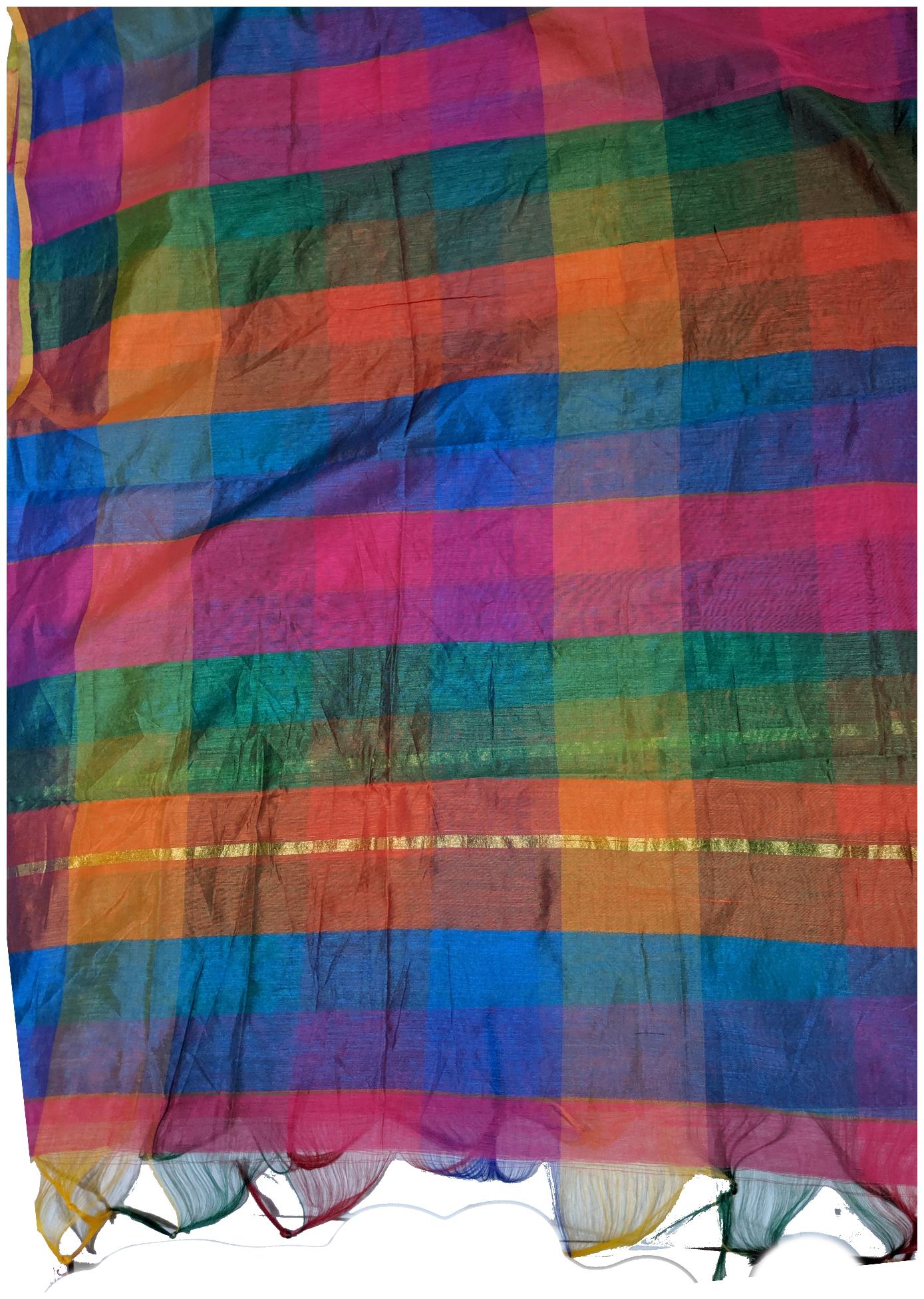 

Poly Chanderi Multi Colour Checkered Dupatta 2 25 Meter