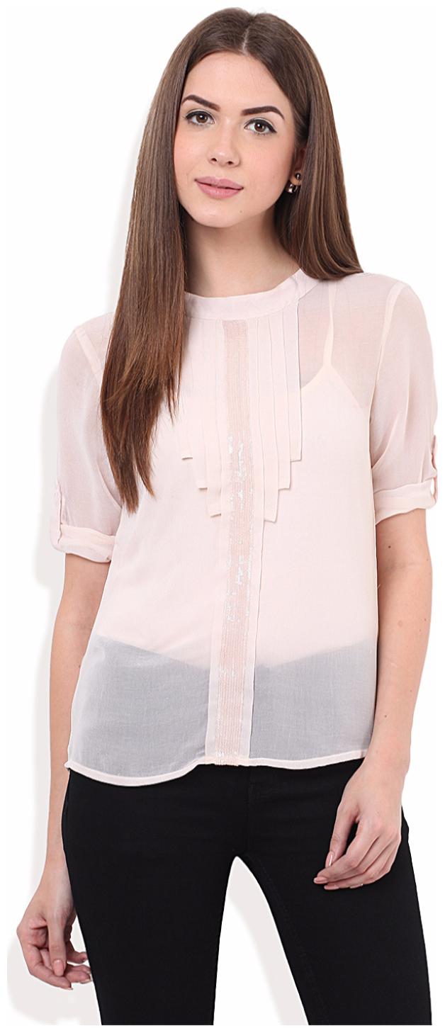 

Porsorte Women White Solid Regular Fit Shirt