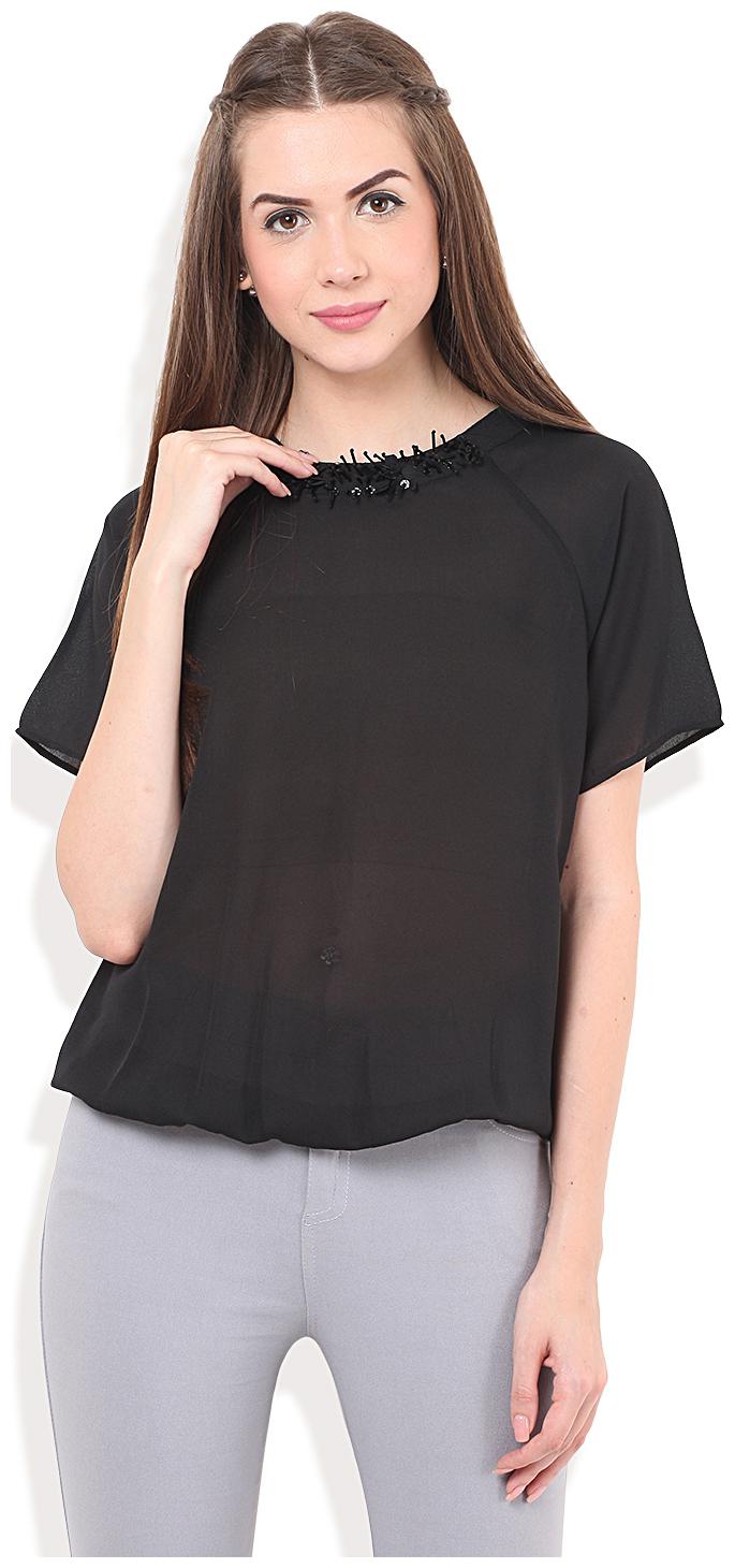 

Porsorte Women Solid Regular top - Black