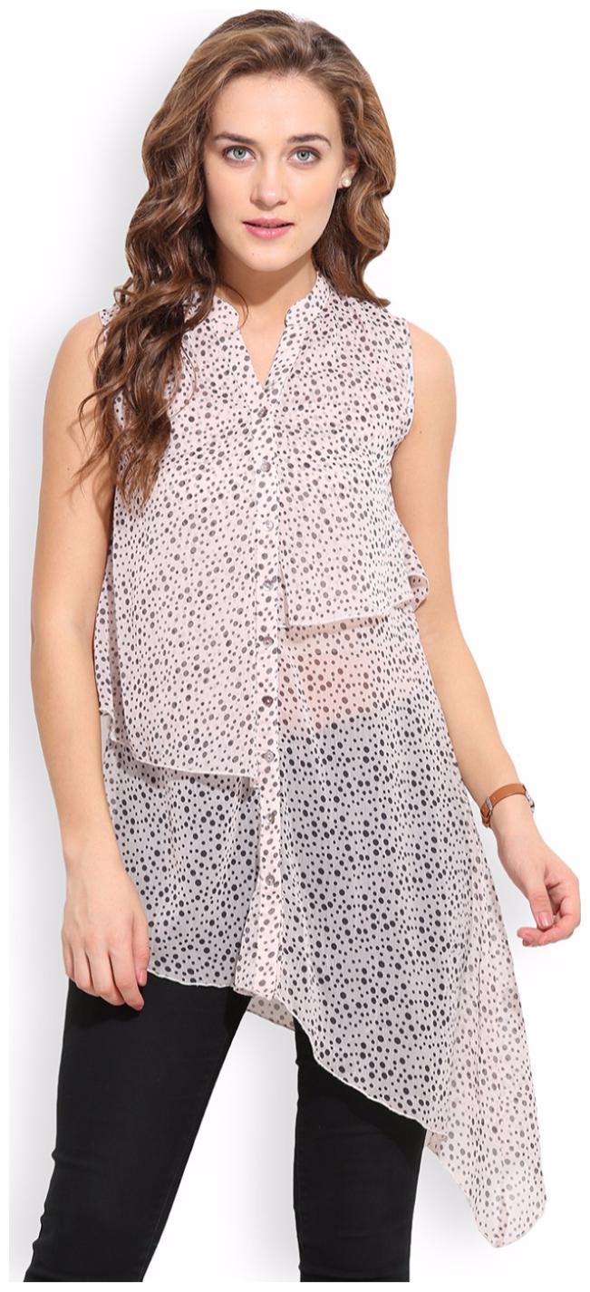 

Porsorte Women Grey Printed Regular Fit Shirt