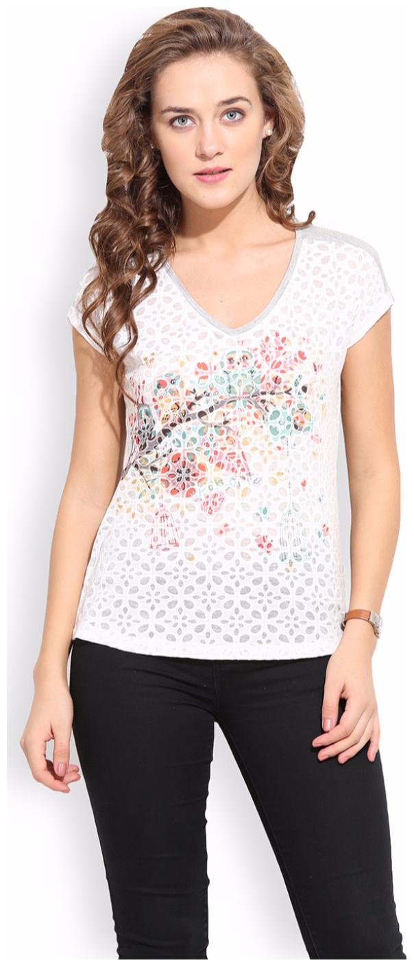 

PORSORTE Women s Digital Printed Cotton Viscose Hot Fix Top