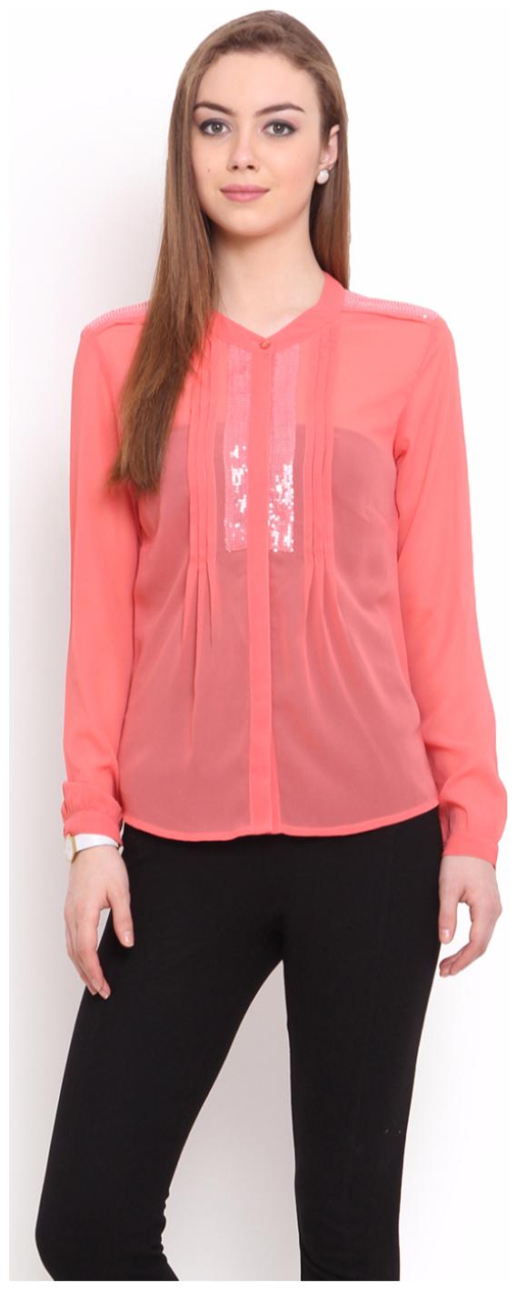 

Porsorte Women Pink Solid Regular Fit Shirt