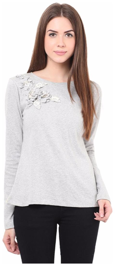 

Porsorte Women Floral Sweatshirt - Grey